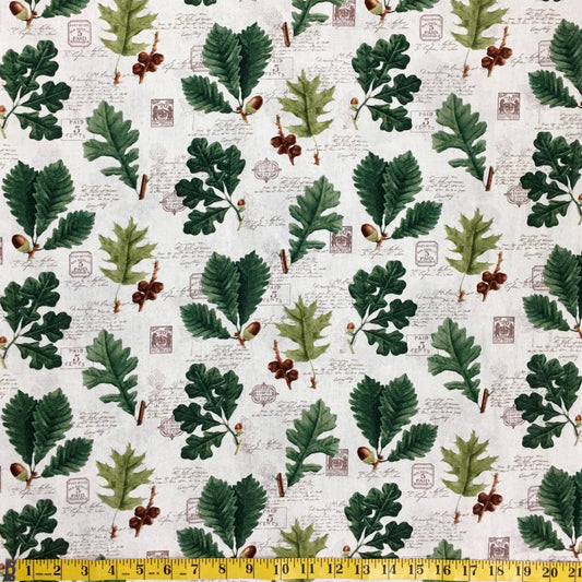 KATIE C5259 CREAM OAK LEAVES