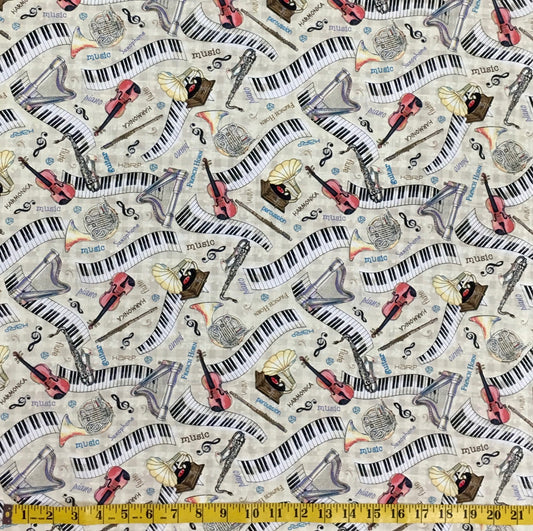 ROW BY ROW SEW MUSICAL C5937 TAN