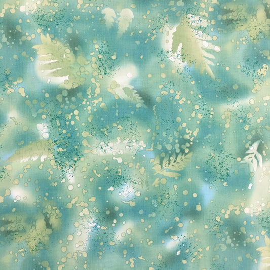 FOSSIL FERN-28 LIGHT TEAL & LIGHT GREEN