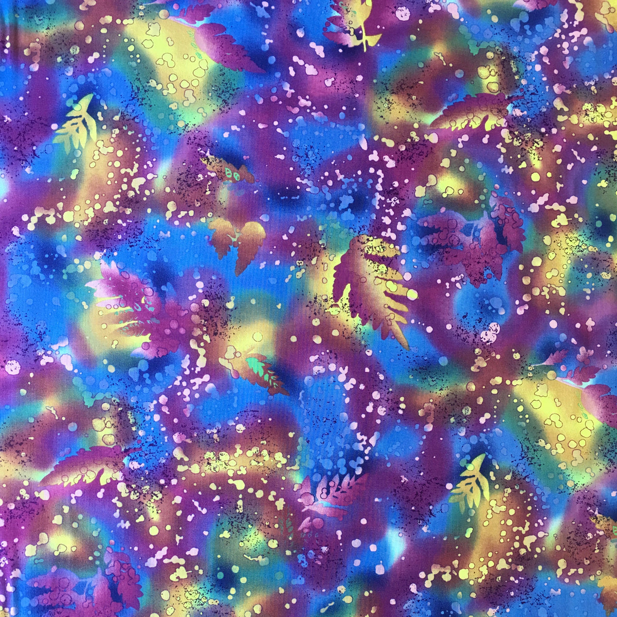 FOSSIL FERN-82 - SKY BLUE, YELLOW & ORCHID