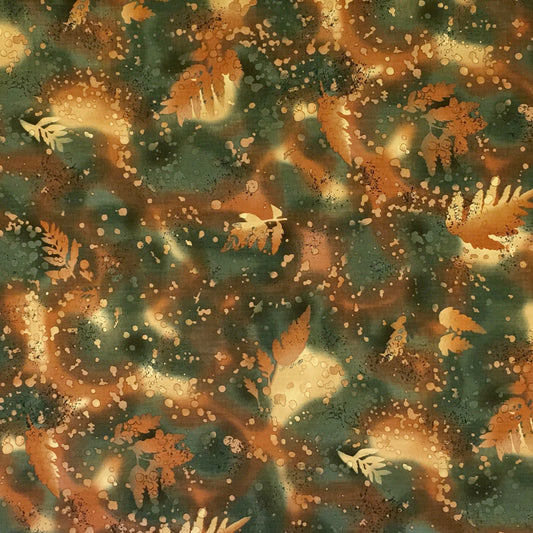 FOSSIL FERN-12 - FOREST GREENS/RUST/TAN