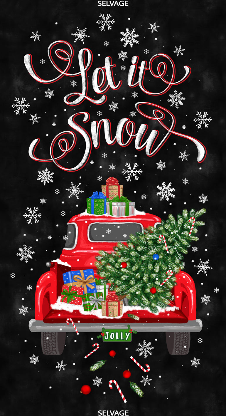 C6883-BLK Let It Snow Panel