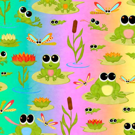 HIP HOP 28695-X FROGS & LOTUS ON RAINBOW