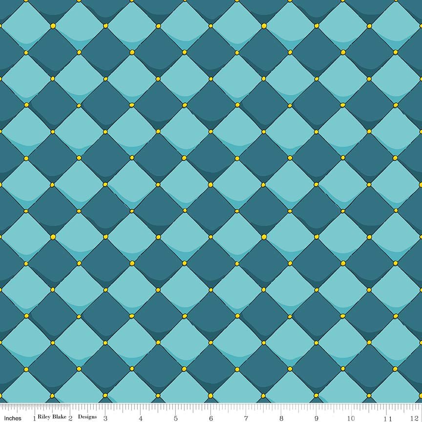 DRAGONS CHECKERED BLUE C7665-BLUE