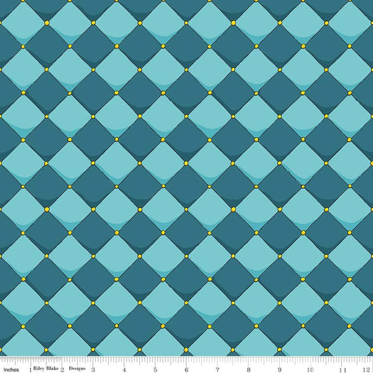 DRAGONS CHECKERED BLUE C7665-BLUE