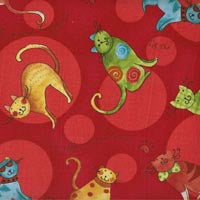 COOL CATS Y0781-4 RED TOSSED CATS