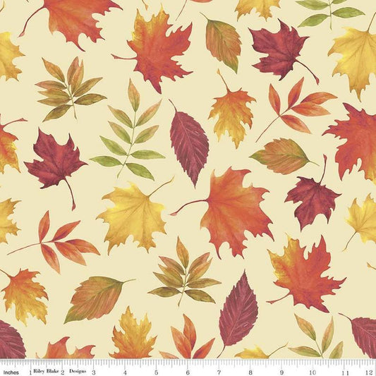 AUTUMN HUES CREAM LEAVES