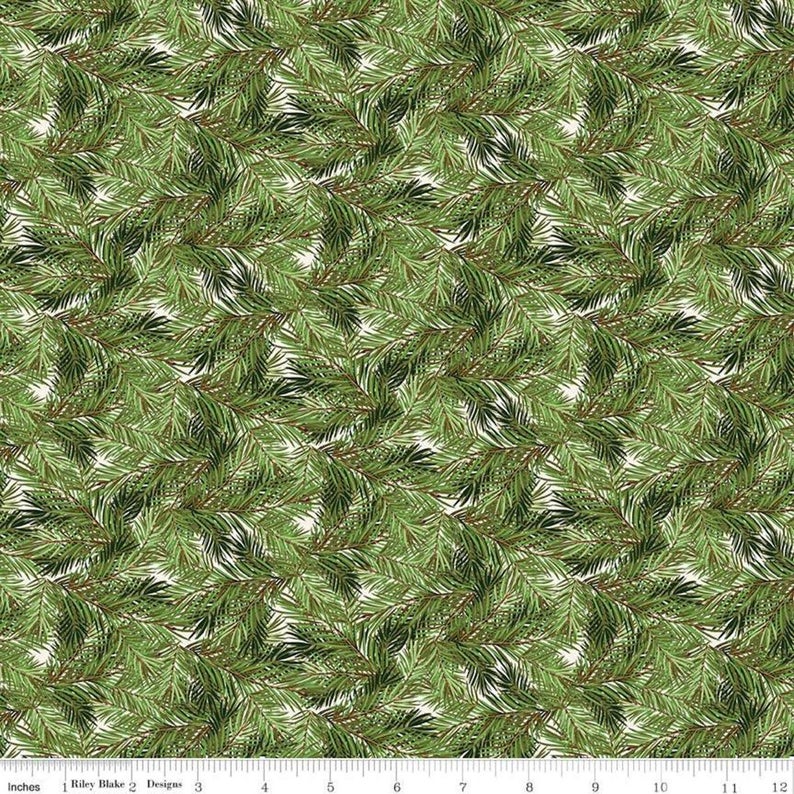 CHRISTMAS MEMORIES C8697 PINE BRANCHES CREAM