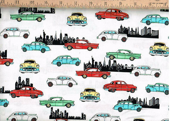 Mini Retro Cars - White/Multi - 3971-18