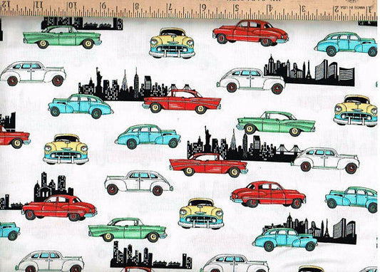 Mini Retro Cars - White/Multi - 3971-18